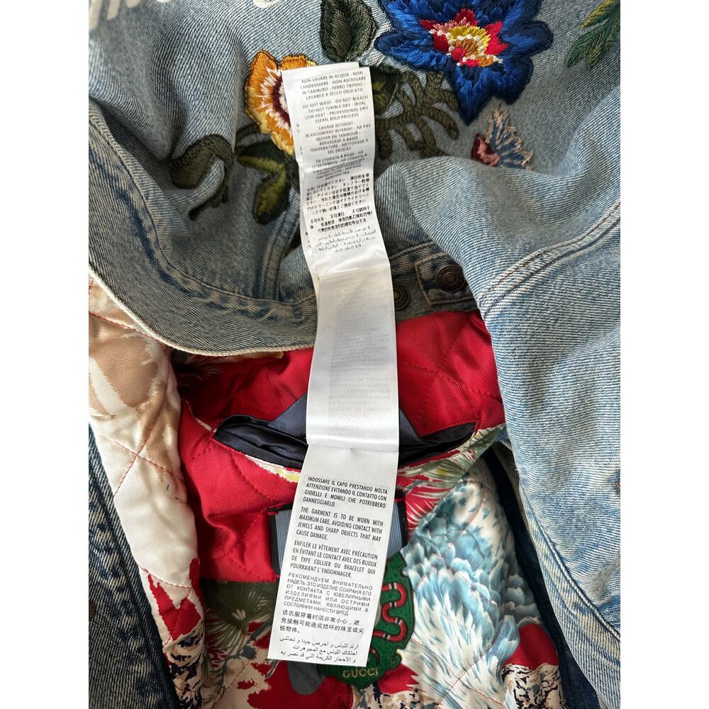 Gucci Blue DIY Custom Embroidered Patch Denim Jacket - Picture 7 of 7